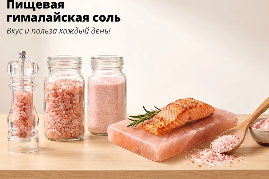 Пищевая гималайская розовая соль