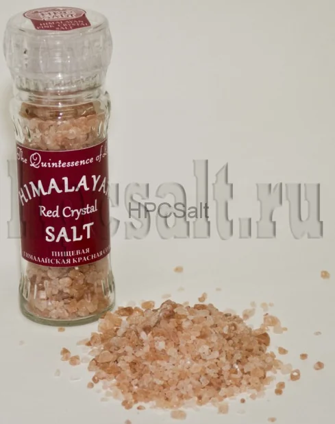Пищевая Гималайская Красная Соль HPCSalt, Мельничка 120гр