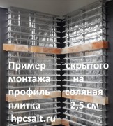 Соляная плитка 20*10*2,5см с пазом из Гималайской соли не торцованная